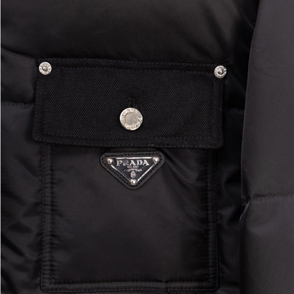 Parda Stand-Up Collar Patchwork Down Jacket - image 5